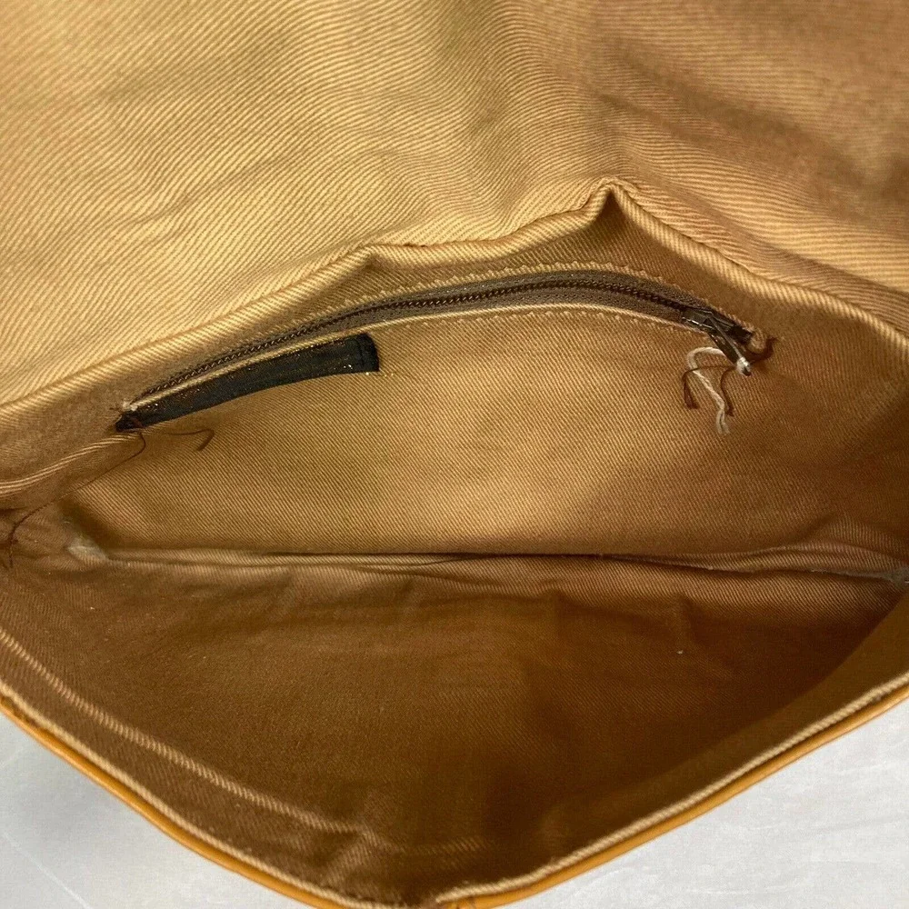Dimensions‎ Purse Womens Beige Tan Leather Rectangle Medium Handmade Clutch Bag